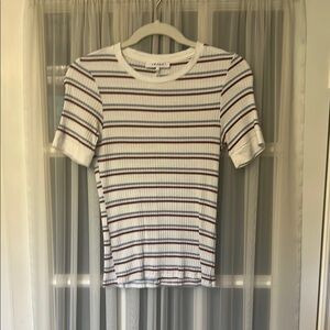 Frame Striped Ribbed T-Shirt